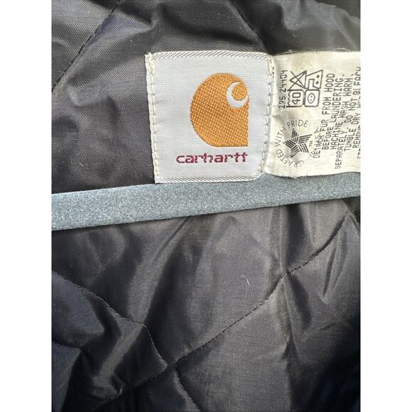 Vintage Carhartt Siberian Parka Jacket Mens 2XL Brown Quilt Lined Hooded 90s - Picture 2 of 9